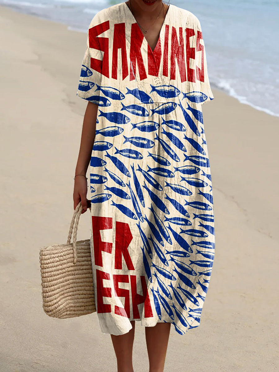 Marzia | Abito Stampato Sardina 