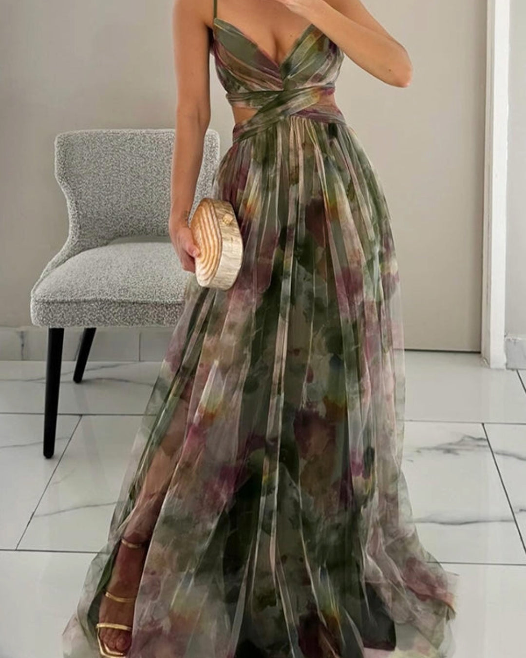 Giselle - Incantevole Maxi-abito con Stampa Floreale