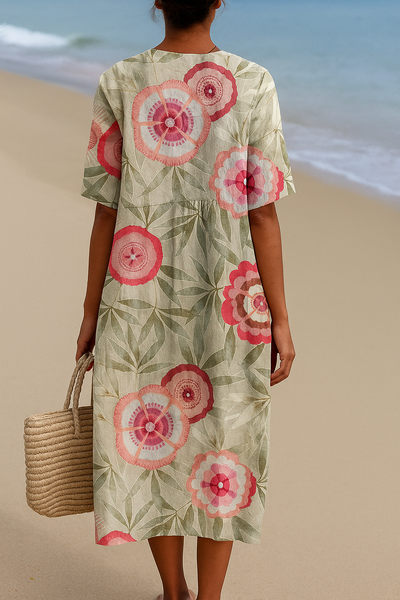 Felice | Abito foglia e fiori mandala