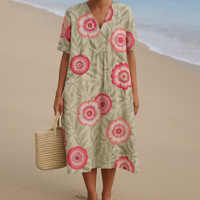 Felice | Abito foglia e fiori mandala