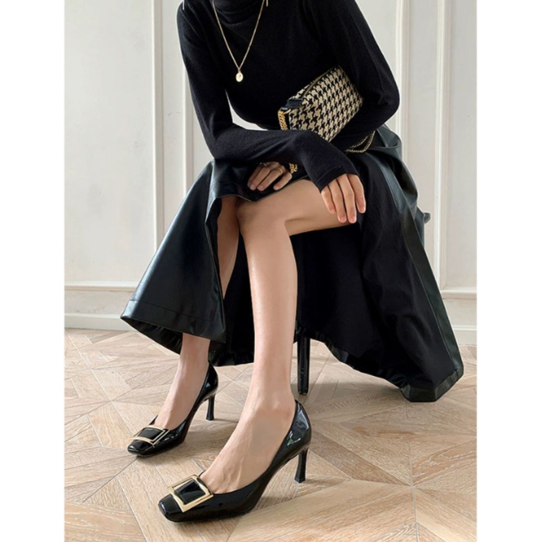 Teona™ | Sandalo elegante con punta quadrata e tacco medio