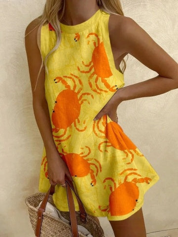 Orvienne™ | Mini abito con stampa granchio