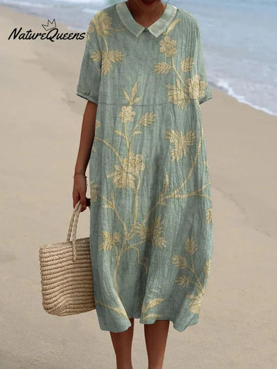 Anaëlle | Abito Floreale con Collo alla Francesina