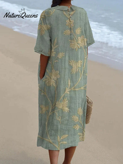 Anaëlle | Abito Floreale con Collo alla Francesina