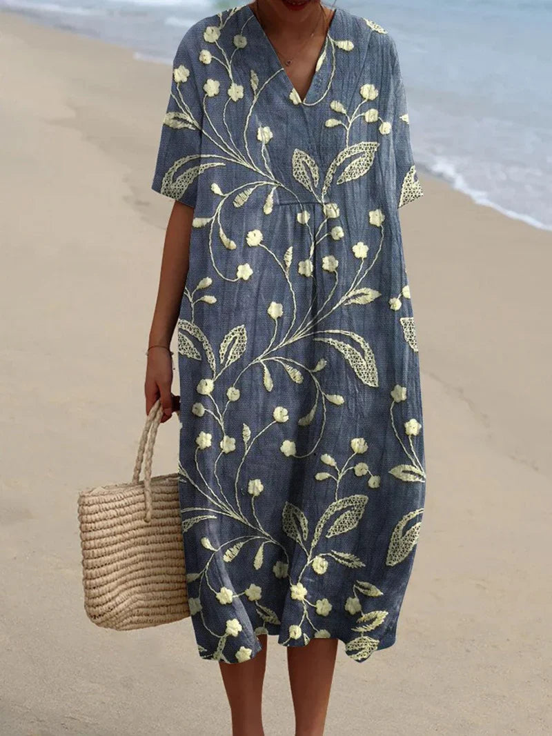 Enora | Abito floreale ricamato