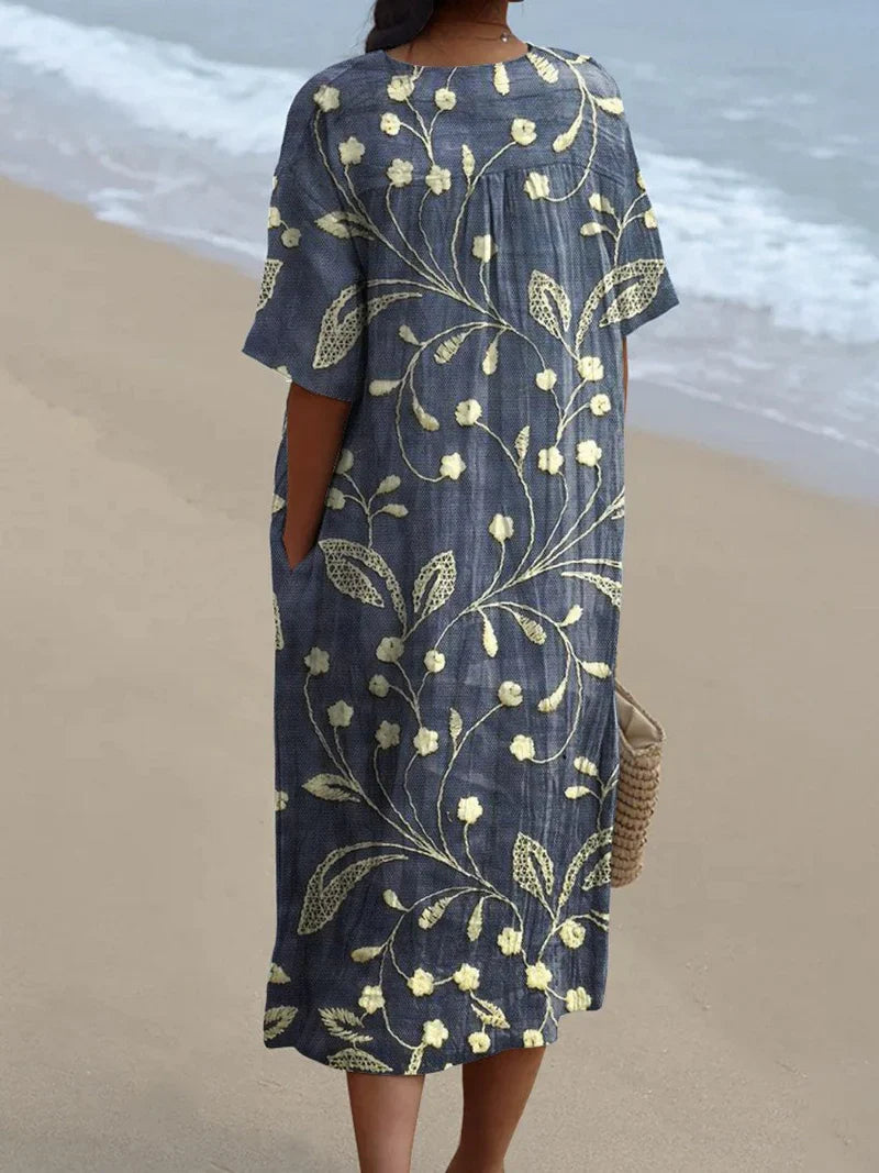 Enora | Abito floreale ricamato